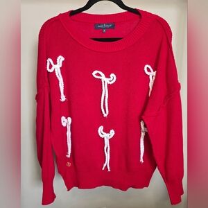 Simply Southern Red Bow Detail Statement Sweater | Cozy Chic